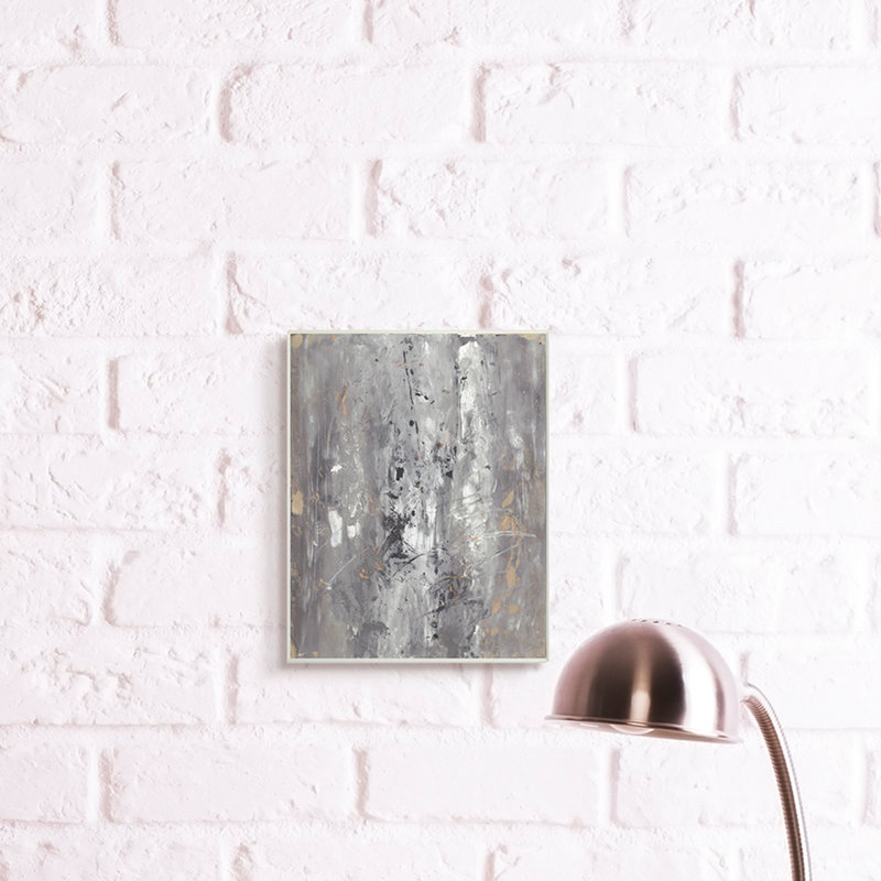 Conception abstraction inspirée de l'ancienne marque gris-brun, H 15 po x l 10 po, Plaque murale
