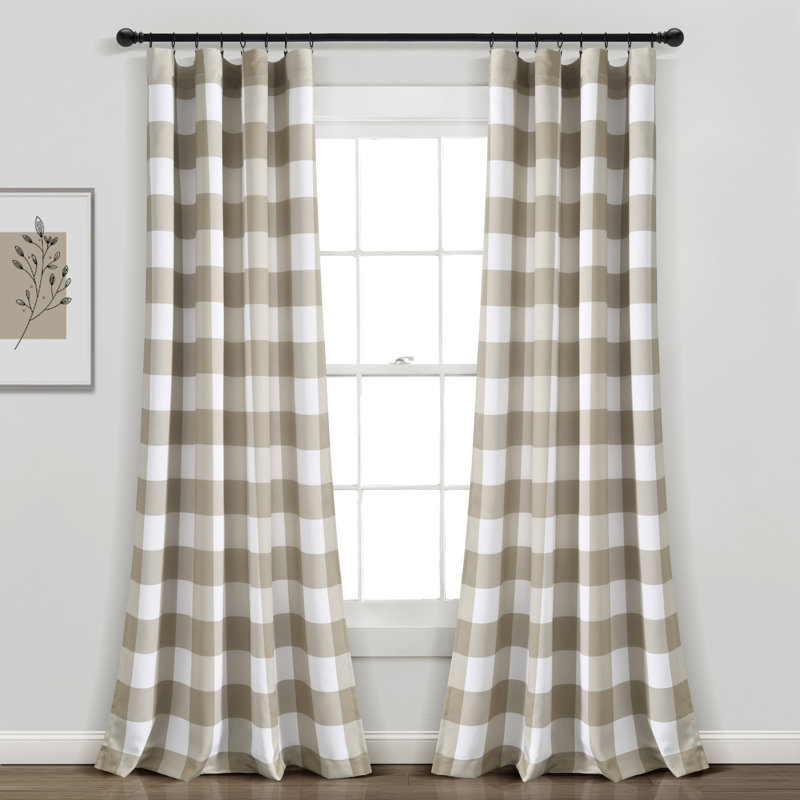 Kelly Checker Room Darkening Curtain Pair, Pink, 52" W x 84" L