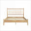 Lit plateforme moderne en bois pleine grandeur de style Mid-Century - Finition naturelle, aucun sommier nécessaire pour la chambre à coucher-557391689