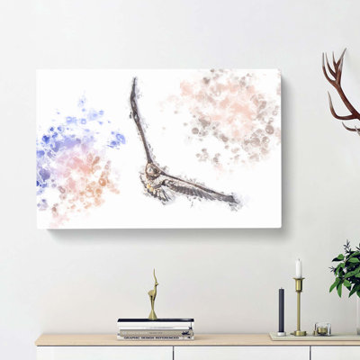 Flying Golden Eagle in Abstract - Wrapped Canvas