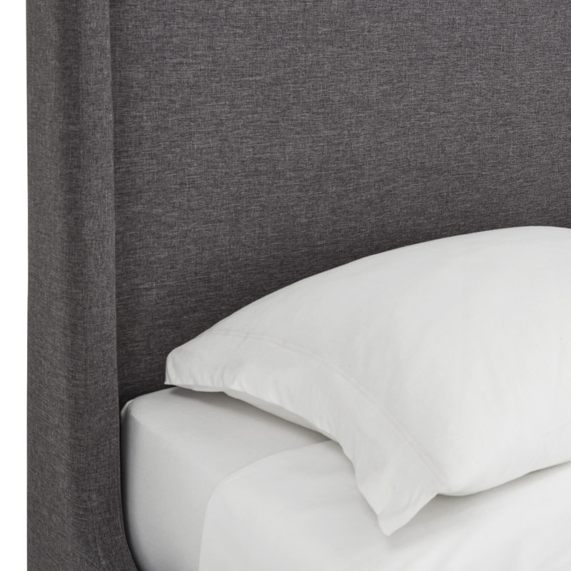 Antoinette Upholstered Wingback Bed, Full/Double