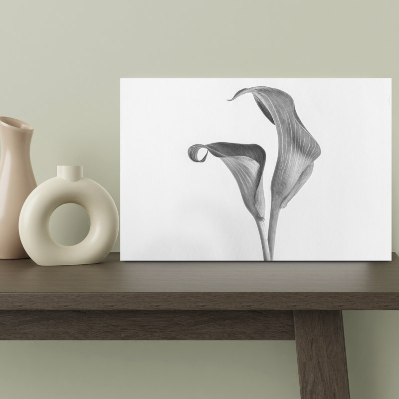 Calla, fleurs abstraites, art mural contemporain, H 18 po x l 12 po