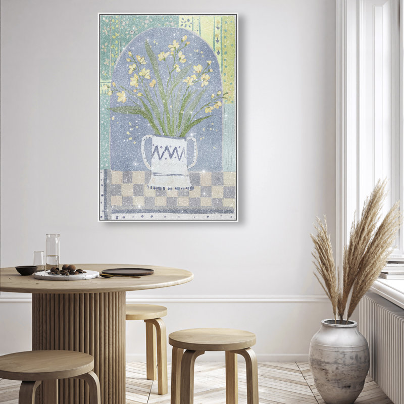 Daylilies In A Vase Print by Oliver Gal, 46"H x 31"W, White Floater Frame