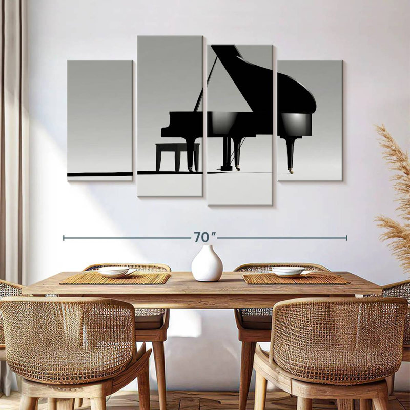 Abarca Grand Piano On White, 42" H x 68" W