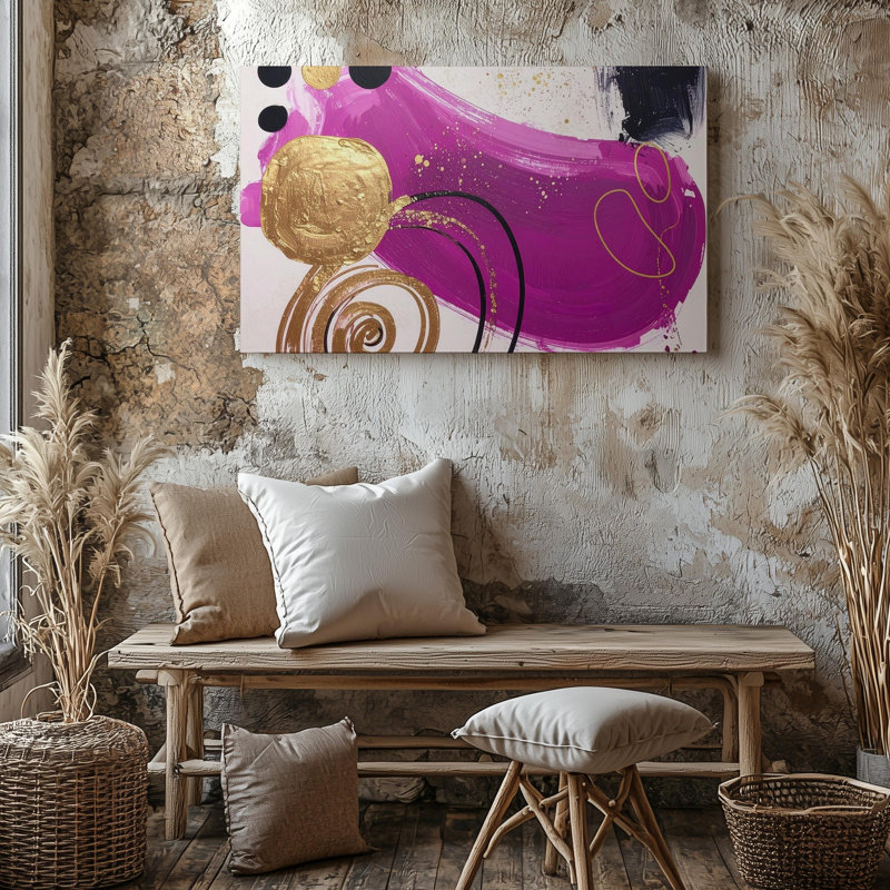 Art mural géométrique abstrait et abstrait sur toile, art géométrique Canvasmodern, prêt à accrocher, H 9 po x l 12 po