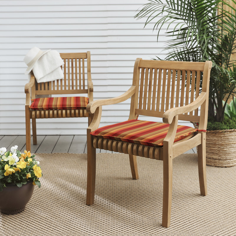 Sunbrella Outdoor 2'' Dining Chair Chair Pad, 2" H x 19" W x 17" D