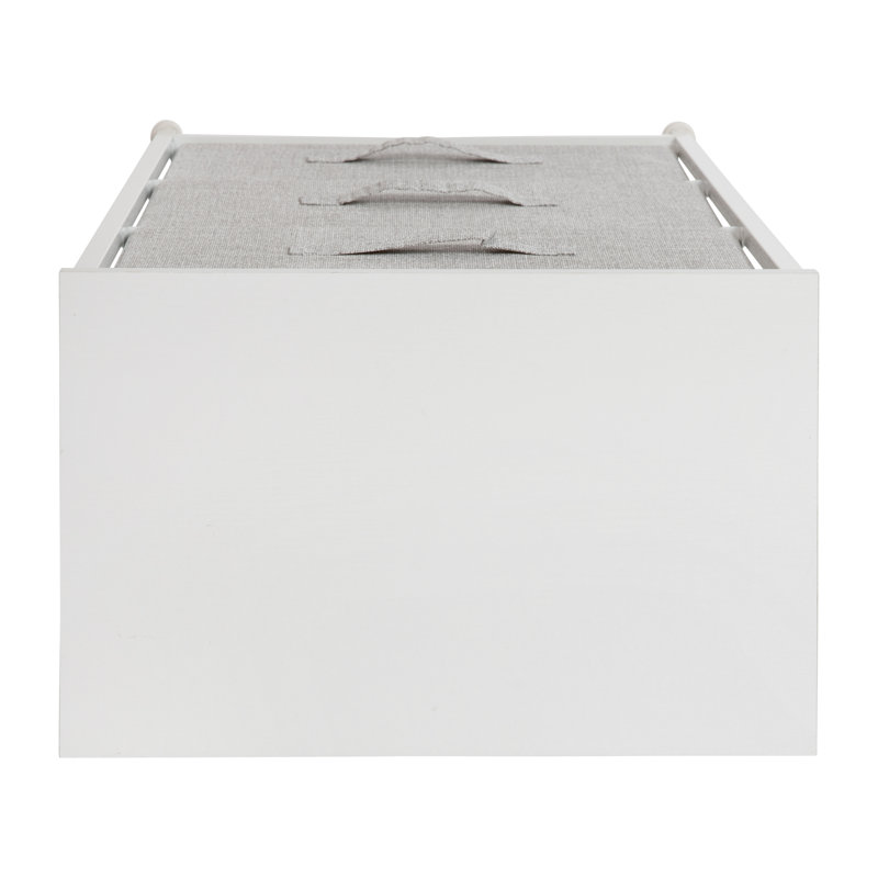 White & Light Gray 3-Drawer Cast Iron Frame Vertical Storage Dresser