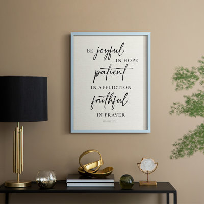 Be Joyful in Hope Framed Print - Solid Wood