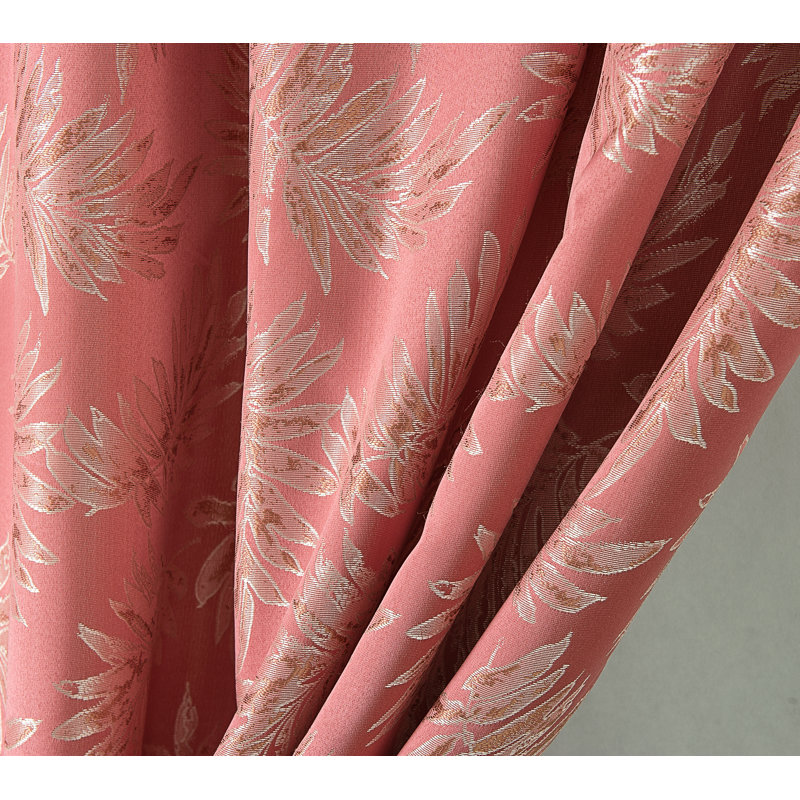 Panneau de rideau simple semi-diaphane Volkman, Rose