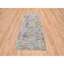 Tapis de couloir à motif de médaillon perse transitionnel 4 po x 10 po, gris, en laine texturée et tissée à la main avec un large tapis oriental en laine texturée
