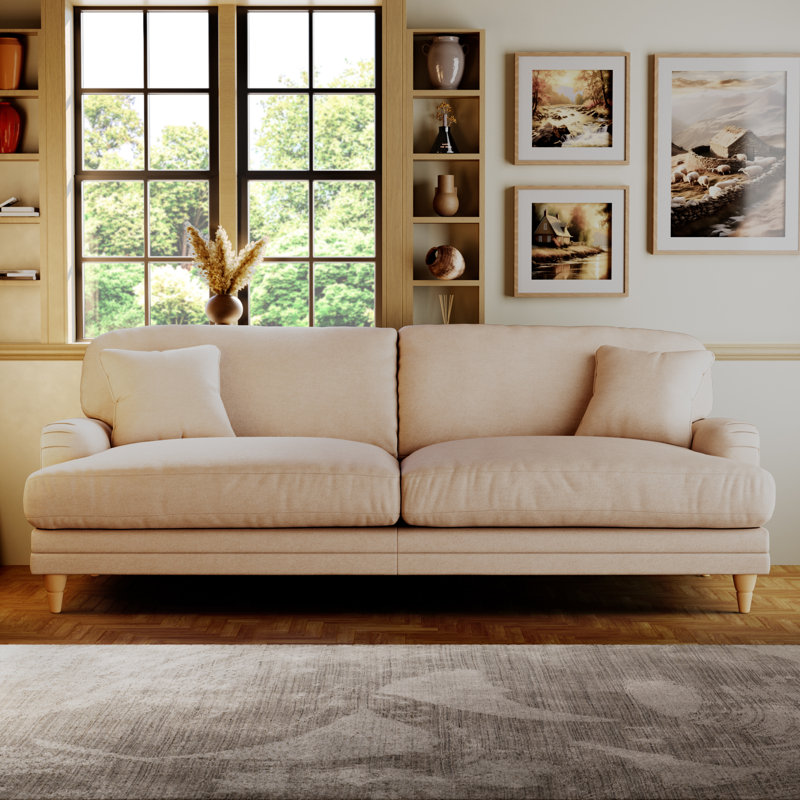 Adaku 4 Seater Sofa  , Marble, Country Oak