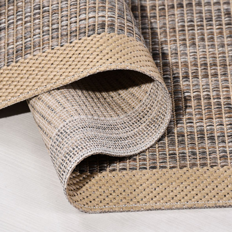 Tapis brun moderne lavable à la machine antidérapant, Rectangle 2 pi 8 po x 4 pi 11 po