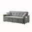 3 In 1 Convertible Sleeper Sofa Bed, Modern Fabric Loveseat With Pullout Bed, Reclining Backrest, And Storage Pockets For Living Room, Grey-777428361