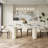 71" Modern Luxury Faux Marble 4- 6 People Oval Dining Table, Double Roman Column White Legs Modern Minimalist Kitchen Table for Living Room Dining Room-1411522046-1429598656-1426105775