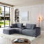 Canapé-lit avec repose-pieds mobile, aucun assemblage requis-451572800