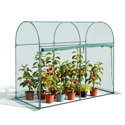Crop Cage, 5.9 x 2.98 x 4.9 ft Plant Protection Tent with Zippered Door, Wind-Resistant Tall Crop Cage, Easy to Install, Outdoor Raised Bed Cover with Frame, Plant Netting for Garden Patio Lawn