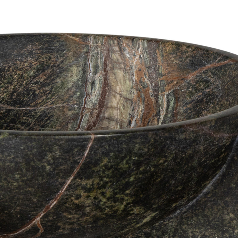 Tribune Marble Bowl Large (Green), 4" H x 10" W x 10" D