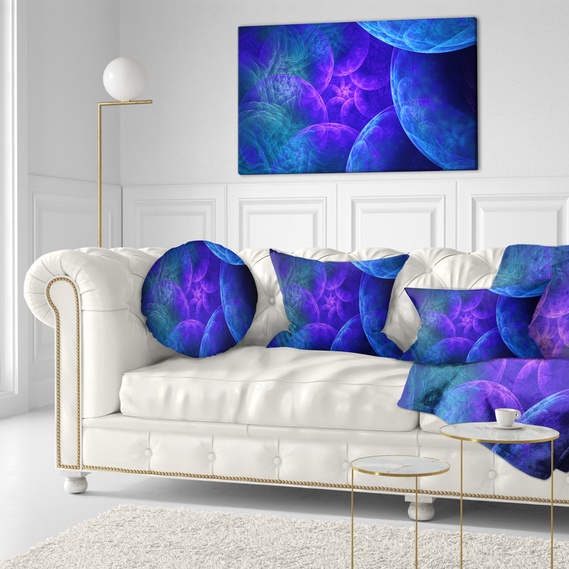 Coussin lombaire abstrait avec nuages, Bleu