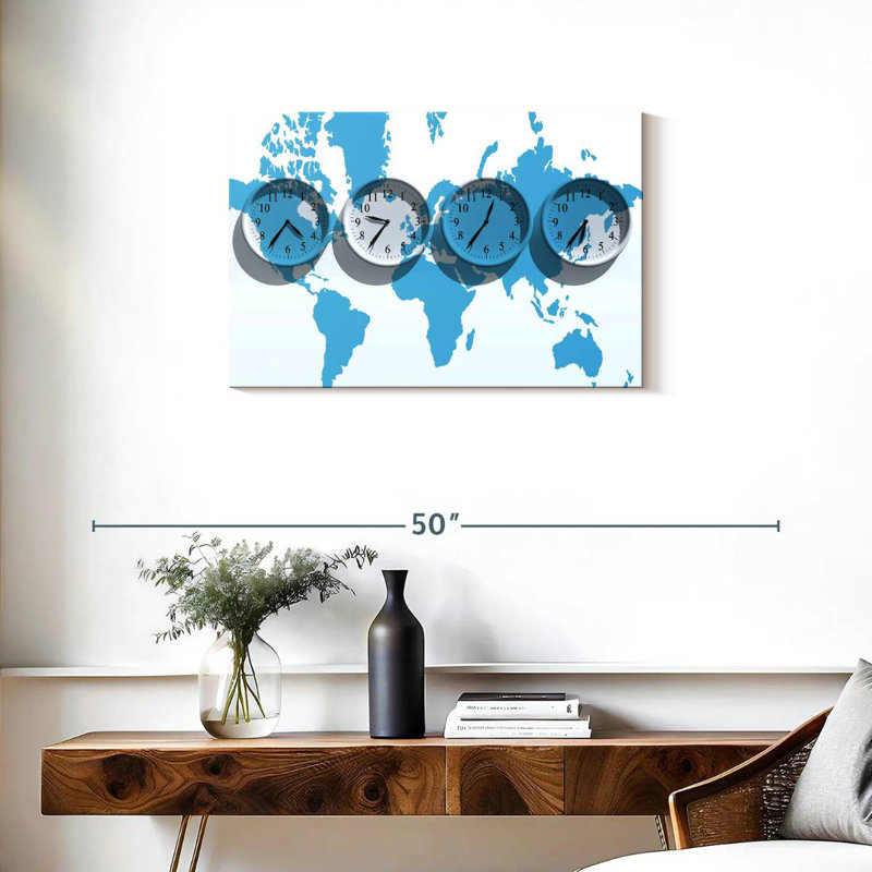 Carte du monde des fuseaux horaires Kerner, H 20 po x l 30 po
