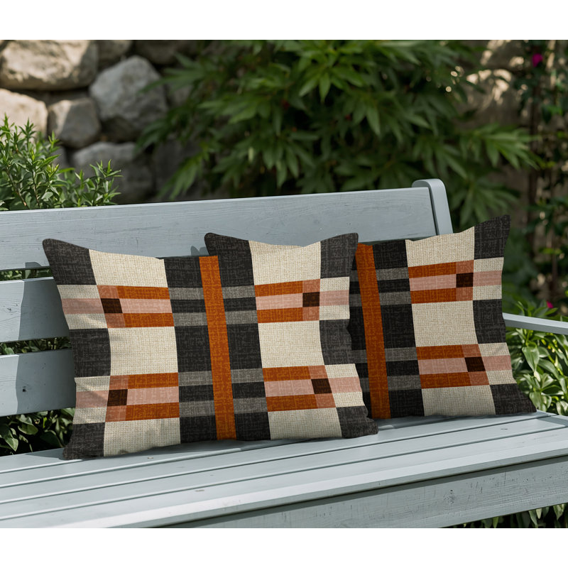 Ensemble de coussins réversibles intérieur / extérieur Joey, 25 x 18, Orange brûlé