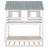 Twin Size House Bunk Bed With Trundle,Roof And Windows