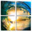 Coloured Ocean Waves Falling Down II - Sea & Shore, ensemble de 4 reproductions d'art sur toile