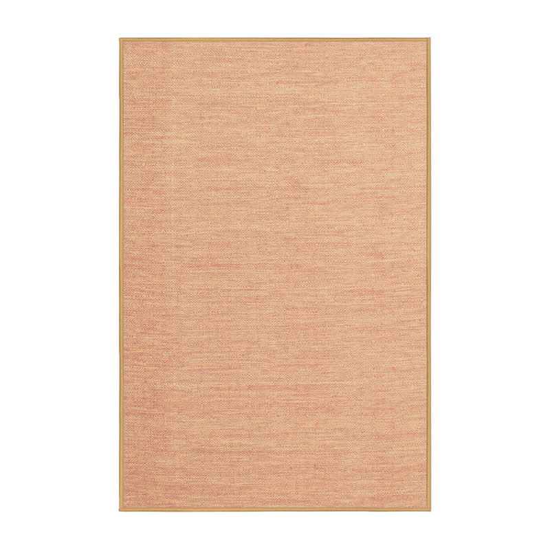 Tapis rose en laine / polyester tissé à la machine Dobrotin, Rectangle 7 pi x 9 pi
