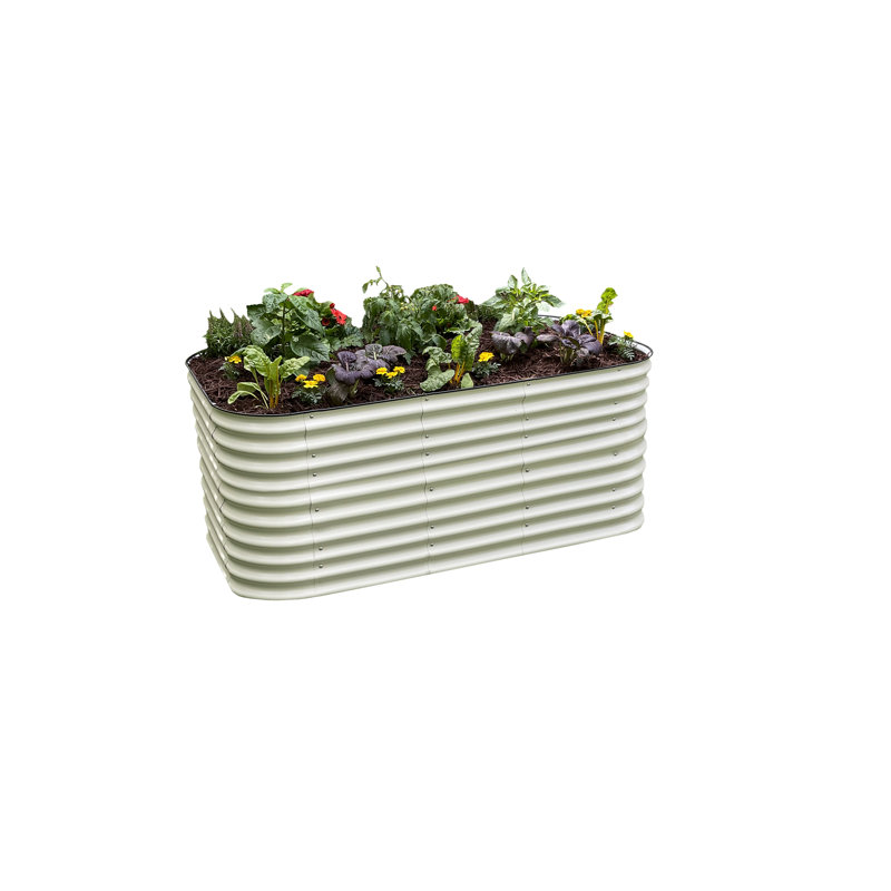 Lit de jardin surélevé en métal VegHerb, Vert mer