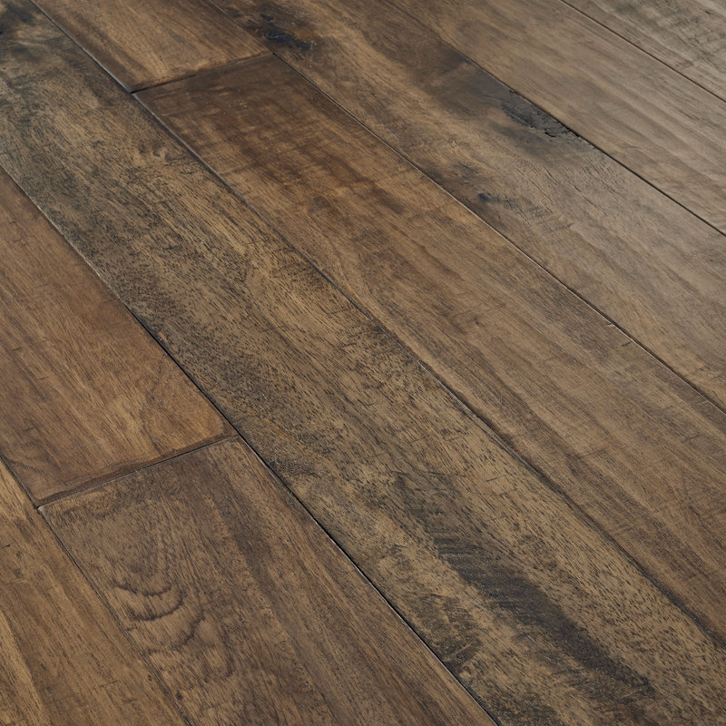 Parquet massif en bois de teck blanc de 5 po Cordova Collection, Fauve