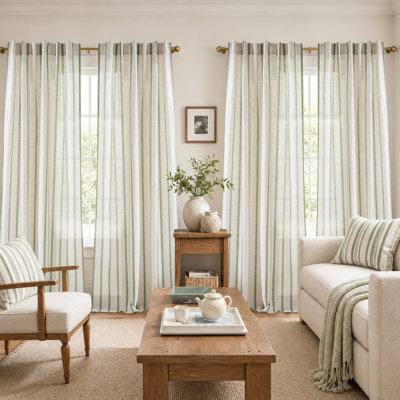 Rideaux semi-transparents avec passe-tringle Farmhouse