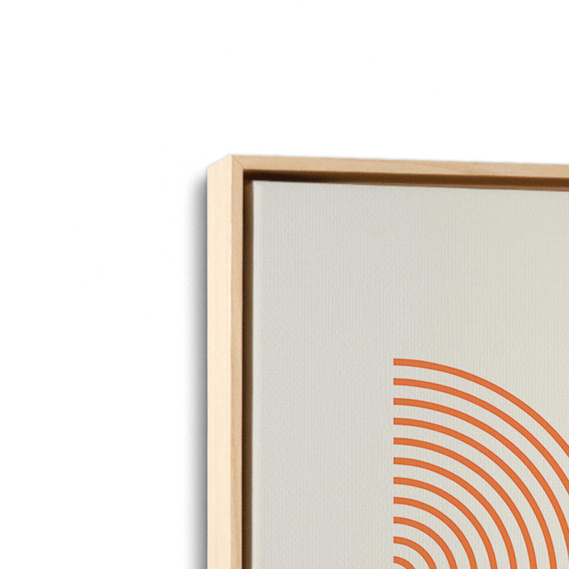 Affiche de composition Bauhaus, H 12,75 po x l 8,75 po, Orange, Cadre américain en érable flottant