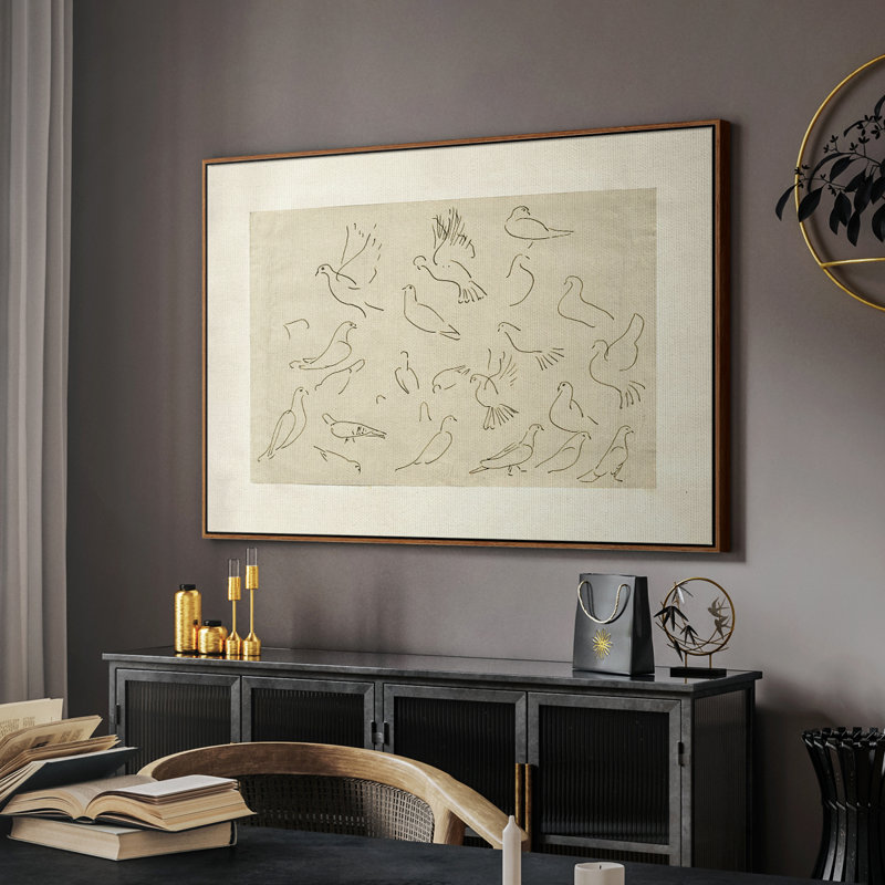 Toile tendue avec châssis rétro LIX, Walnut Floater Framed Canvas, 27" H x 41" W x 2" D