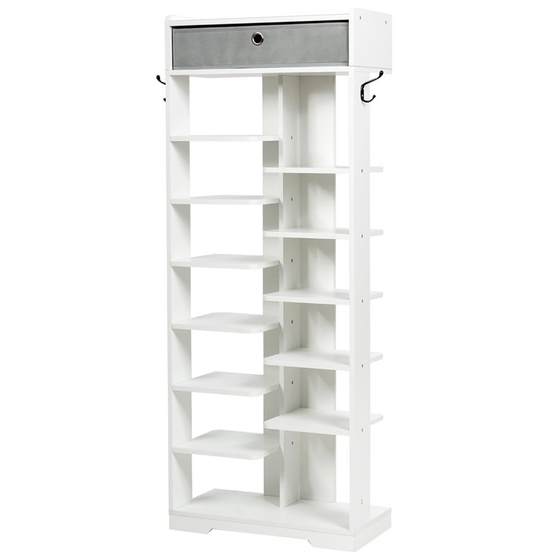 13 Pair Shoe Rack, White