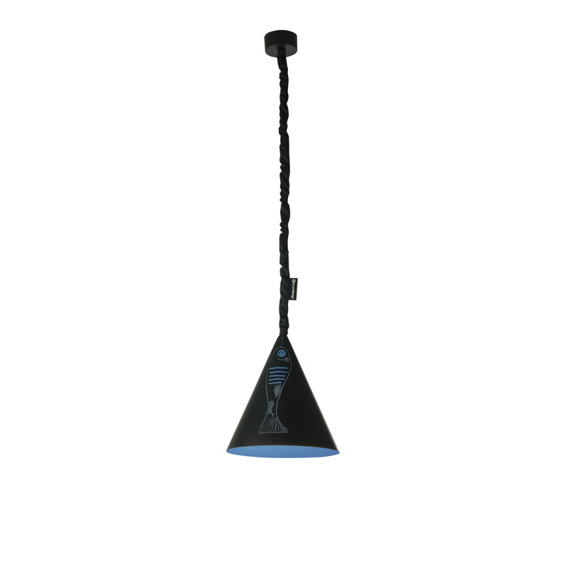 1 - Light Black Cone Pendant, Blue
