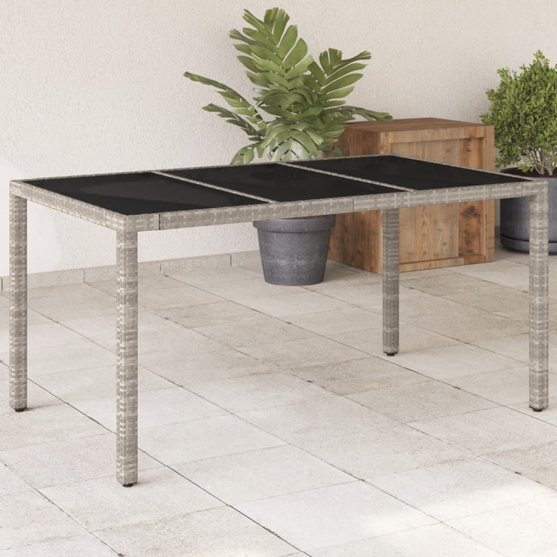  Table de jardin gris clair, Gris, H 29,5 po x l 59,1 po x P 35,4 po