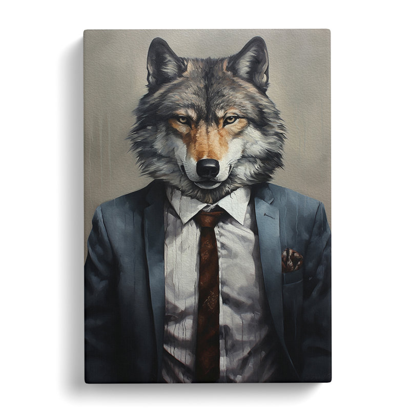 Wolf In A Suit - No Frame Print, 50cm H x 35cm W x 3cm D