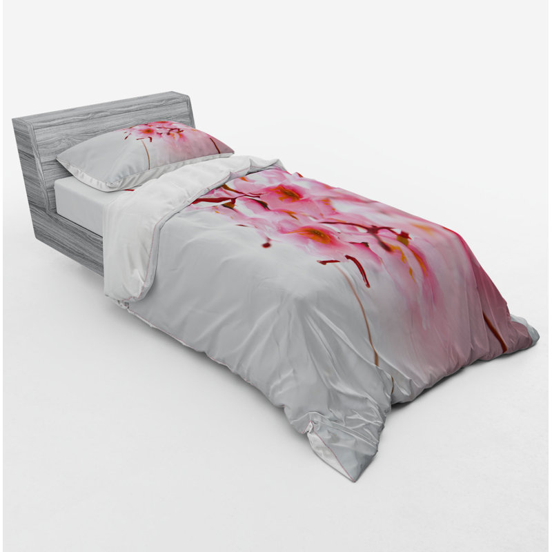 Housse de couette éclectique en microfibre pâle, Housse de couette simple TG + 2 articles suppléme