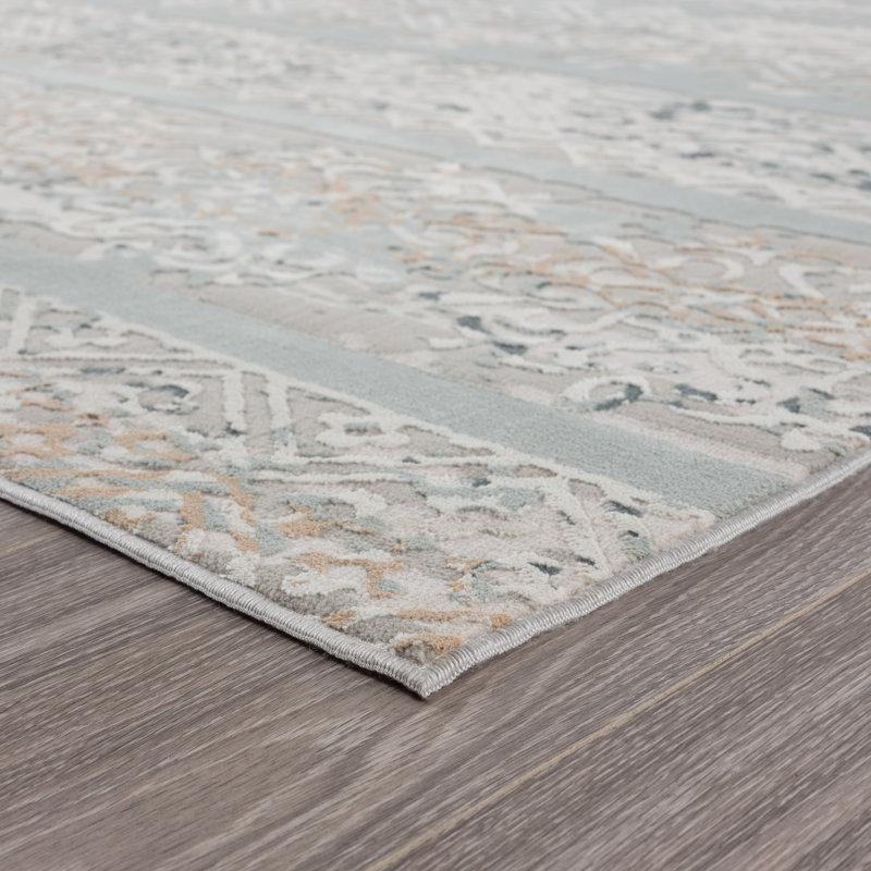 Tapis contemporain à rayures Neutral, Rectangle 1 pi 10 po x 3 pi