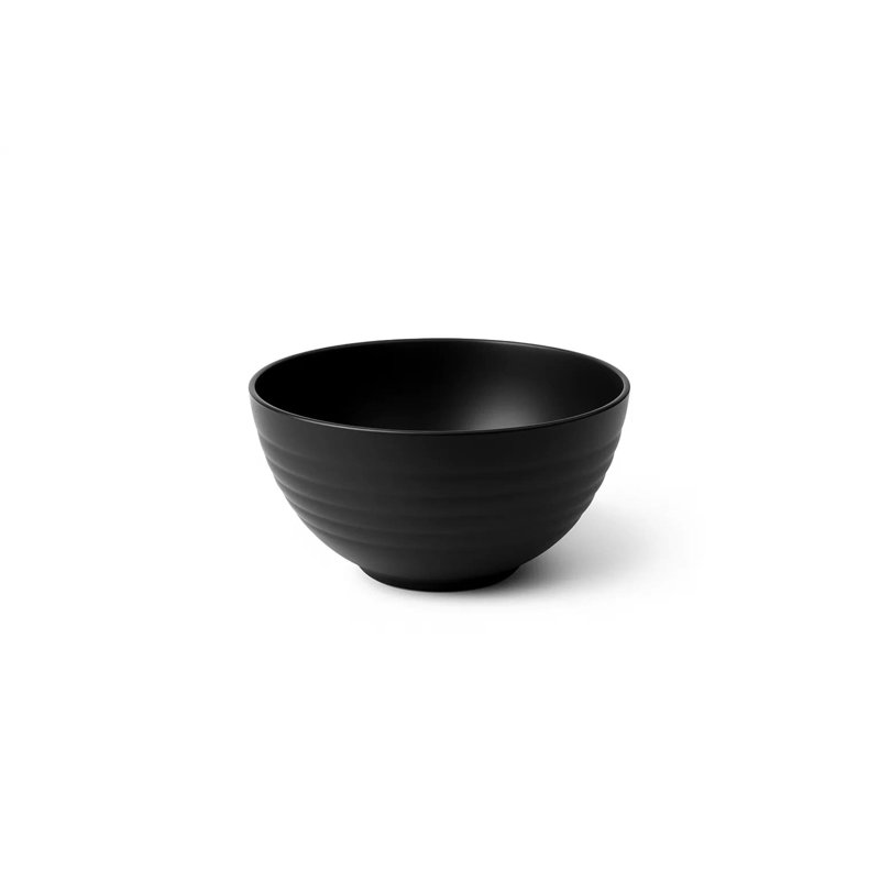 Bol à blé côtelé coupé PCPP - noir - 5,8 po - ensemble de 8