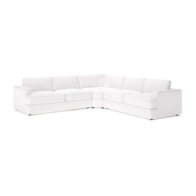 Cayden 3 - Piece Upholstered Wedge Sectional, Bayou Off White Canvas