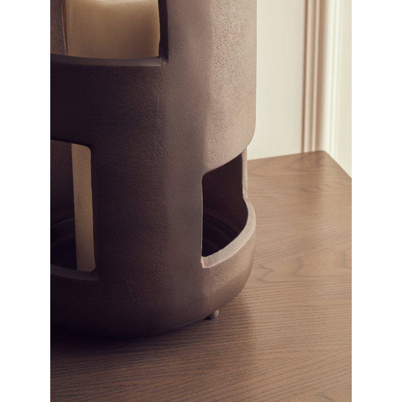 Elyze Metal Candlestick, 48cm H x 17cm W x 11cm D, Silver