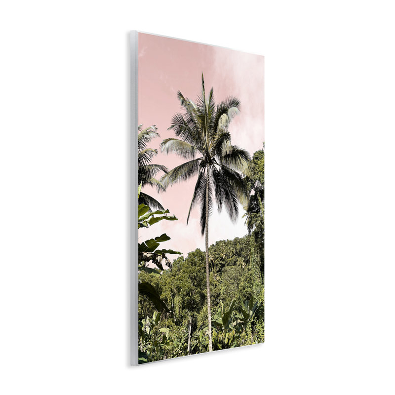 «Rainforest Palm» sur plaque murale rose, design par Natalie Carpentieri