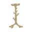 Ensemble de 2 porte-bougie pilier en aluminium doré avec motif de branches de corail, S: 4,7 x 4,7 x 9,8 po L: 4,7 x 4,7 x 11,8