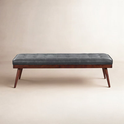 Luca 55" Genuine Leather Entryway Bench