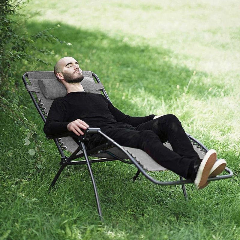 Four Seasons Steel Reclining Zero Gravity Lawn Chair, XL, Gray