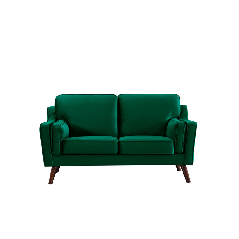 Hepworth 59'' Velvet Loveseat, Green Velvet