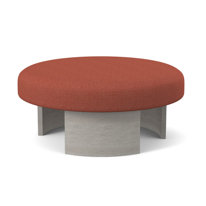 Eclipse Round Ottoman, Bisque, Fizz Ivory 100% Polyester