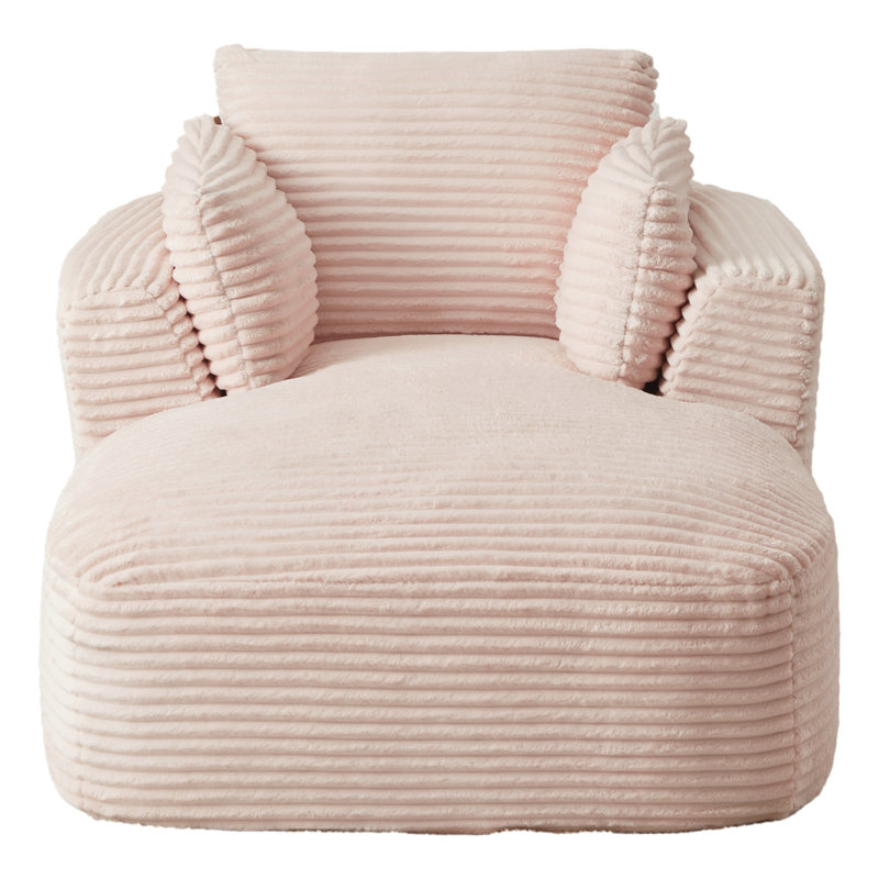 Très grand fauteuil inclinable en velours côtelé, Rose