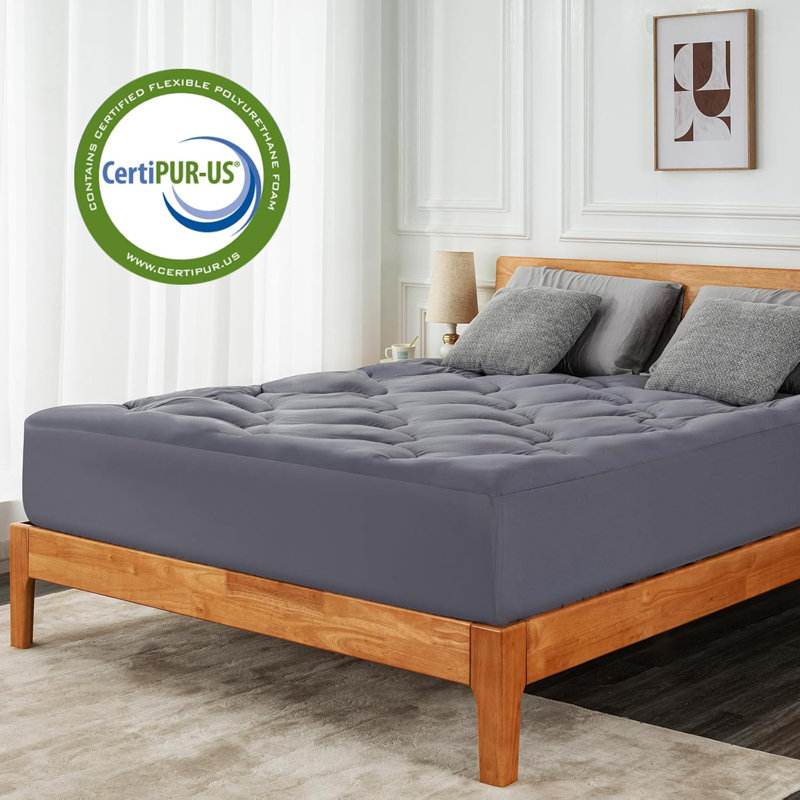 Medium Dual Layer 2-in-1 total 4" Memory Foam Mattress Topper With 8-21" Deep Pocket Cooling Mattress Pad, Designed For Back Pain Relief