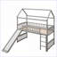 Lit mezzanine simple avec glissade gris Pinewood - Structure robuste sans sommier